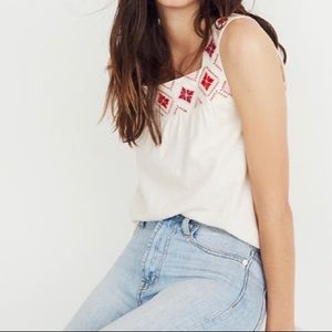 Madewell Embroidered Island Tank Top